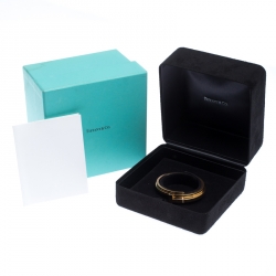 Pre Owned Tiffany & Co. Tiffany T Square Wrap Diamond 18k Rose Gold Cuff Bracelet SM