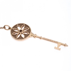 مملوكة مسبقًا Tiffany & Co. Daisy Key Diamond 18K Rose Gold Long Pendant Necklace