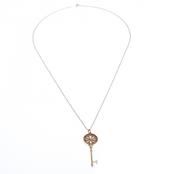 مملوكة مسبقًا Tiffany & Co. Daisy Key Diamond 18K Rose Gold Long Pendant Necklace