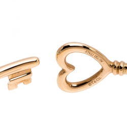 مملوكة مسبقًا Tiffany & Co. Tiffany Keys Wire Heart 18K Rose Gold Open Bracelet