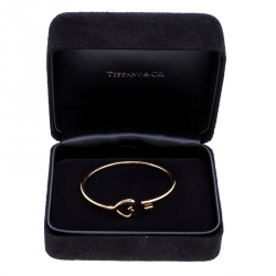 مملوكة مسبقًا Tiffany & Co. Tiffany Keys Wire Heart 18K Rose Gold Open Bracelet