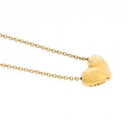 Pre Owned Tiffany & Co. Puffy Heart 18K Yellow Gold Pendant Necklace