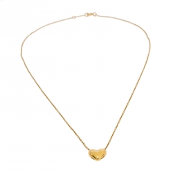 Pre Owned Tiffany & Co. Puffy Heart 18K Yellow Gold Pendant Necklace