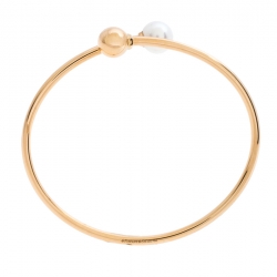 Pre Owned Tiffany & Co. HardWear Cultured Pearl 18K Rose Gold Ball Bypass Bracelet 