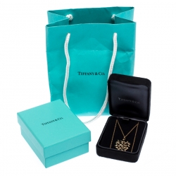 Pre Owned Tiffany & Co. Paloma Picasso Olive Leaf 18K Rose Gold Pendant Necklace