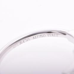 Pre Owned Tiffany & Co. 18K White Gold and Diamond T Wire Ring Size 49