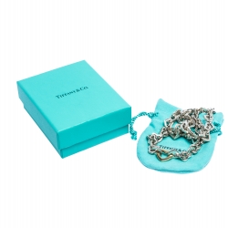 Pre Owned Tiffany & Co. Heart Link 18K Yellow Gold & Silver Necklace