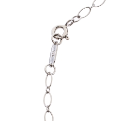 Pre Owned Tiffany & Co. Heart Key 18K Rose Gold Mini Pendant & 18K White Gold Chain Necklace