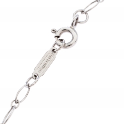 Pre Owned Tiffany & Co. Heart Key 18K Rose Gold Mini Pendant & 18K White Gold Chain Necklace