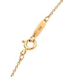 Pre Owned Tiffany & Co. Crown Key Diamond 18k Rose Gold Pendant Necklace