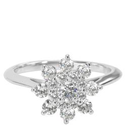 Pre Owned Tiffany & Co. Blooming Flower 0.60 CTW Diamonds Platinum Ring Size 51