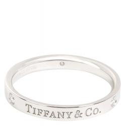 Pre Owned Tiffany & Co. Diamond 0.07 CTW Platinum Band Ring Size 58