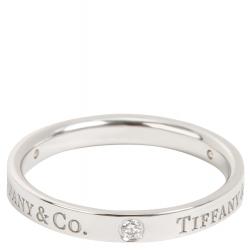 Pre Owned Tiffany & Co. Diamond 0.07 CTW Platinum Band Ring Size 58
