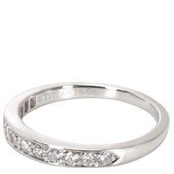 Pre Owned Tiffany & Co. 0.25 CTW Diamond Platinum Wedding Band Ring Size 51