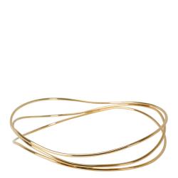 Pre Owned Tiffany & Co. Elsa Peretti 3 Row Wave 18K Yellow Gold Bracelet