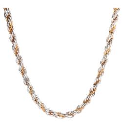 Pre Owned Tiffany & Co. Necklace Twisted Rope 18K Yellow Gold & Silver Necklace