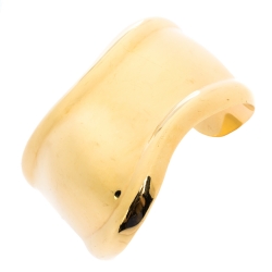 Pre Owned Tiffany & Co. Elsa Peretti Bone Cuff 18K Yellow Gold Small Bracelet