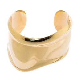 Pre Owned Tiffany & Co. Elsa Peretti Bone Cuff 18K Yellow Gold Small Bracelet