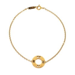 Pre Owned Tiffany & Co. Atlas Pierced Diamond 18K Rose Gold Bracelet