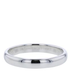 Pre Owned Tiffany & Co. Classic Band Platinum Silver Ring Size 54.5