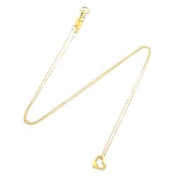 Pre Owned Tiffany & Co. Elsa Peretti Open Heart Mini 18K Yellow Gold Pendant Necklace 