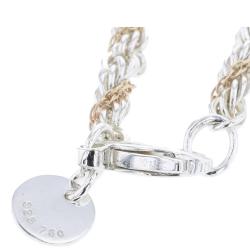 Pre Owned Tiffany & Co. Twisted Rope 18K Yellow Gold Silver Bracelet