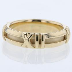 Pre Owned Tiffany & Co. Atlas Numeric 18K Yellow Gold Ring Size 49