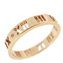 Pre Owned Tiffany & Co. Atlas 18K Rose Gold Diamond Ring Size 52