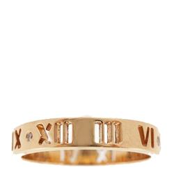 Pre Owned Tiffany & Co. Atlas 18K Rose Gold Diamond Ring Size 52