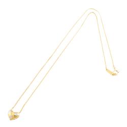 Pre Owned Tiffany & Co. Dot Heart 18K Yellow Gold Platinum Diamond Necklace