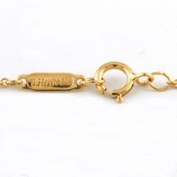 Pre Owned Tiffany & Co. Dot Heart 18K Yellow Gold Platinum Diamond Necklace