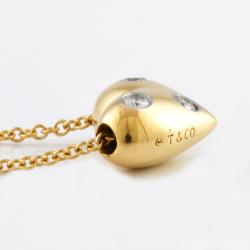 Pre Owned Tiffany & Co. Dot Heart 18K Yellow Gold Platinum Diamond Necklace