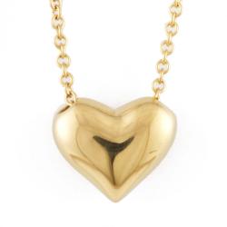 Pre Owned Tiffany & Co. Dot Heart 18K Yellow Gold Platinum Diamond Necklace