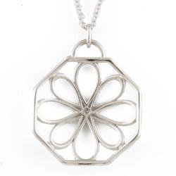 Pre Owned Tiffany & Co. Garden Open Flower Diamond 18K White Gold Necklace
