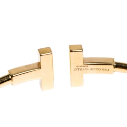 Pre Owned Tiffany & Co. T Wire Diamond 18K Yellow Gold Bracelet