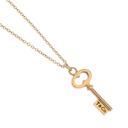 Pre Owned Tiffany & Co. Oval Key 18K Rose Gold Mini Pendant Necklace
