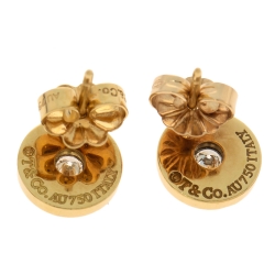 Pre Owned Tiffany & Co. 1837 Circle 18K Yellow Gold Stud Earrings