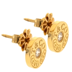 Pre Owned Tiffany & Co. 1837 Circle 18K Yellow Gold Stud Earrings