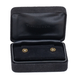 Pre Owned Tiffany & Co. 1837 Circle 18K Yellow Gold Stud Earrings