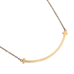Pre Owned Tiffany & Co. T Smile 18K Yellow Gold Necklace 