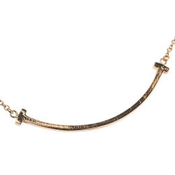 Pre Owned Tiffany & Co. Tiffany T Smile 18K Rose Gold Pendant Necklace