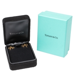 Pre Owned Tiffany & Co.Twist Bow 18K Yellow Gold Stud Earrings