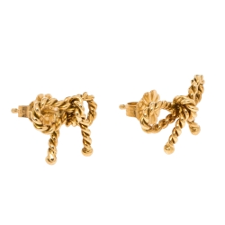 Pre Owned Tiffany & Co.Twist Bow 18K Yellow Gold Stud Earrings