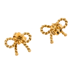 Pre Owned Tiffany & Co.Twist Bow 18K Yellow Gold Stud Earrings