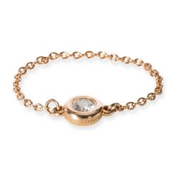 مملوكة مسبقًا Tiffany & Co. By the Yard Elsa Peretti 18K Rose Gold Diamond Ring Size EU 45