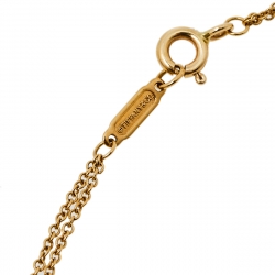 Pre Owned Tiffany & Co. Infinity 18K Yellow Gold Double Chain Pendant Necklace