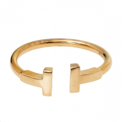 Pre Owned Tiffany & Co. Tiffany T Wire 18K Yellow Gold Ring Size 57
