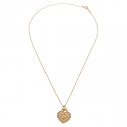 Pre Owned Tiffany & Co. Please Return To Tiffany Diamond 18K Yellow Gold Heart Tag Pendant Necklace