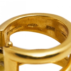 Pre Owned Tiffany & Co. Open Diagonal 18K Yellow Gold Hoop Earring