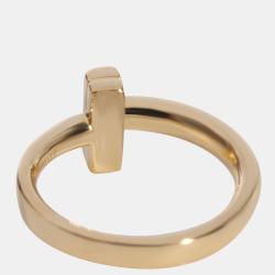 Pre Owned Tiffany & Co. Tiffany T Fashion Ring in 18k Yellow Gold Ring Size 2.25